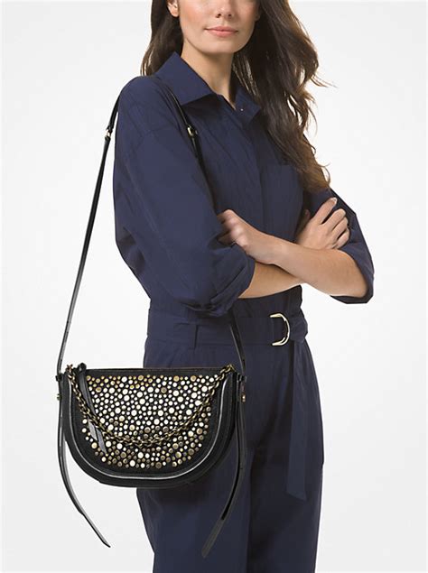 michael kors jagger large messenger bag|michael kors studded crossbody bag.